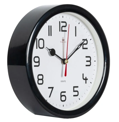 РУБИН будильник кварц цв.черный классика 15см В4-003/20